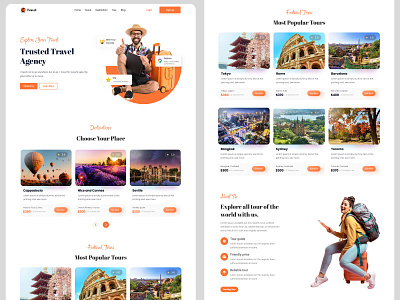 WTrusted Travel Agency Website - Design Showcase agency agencylife dribbble graphic design travel travelagency ui uidesign uiux ux uxdesign webdesign website