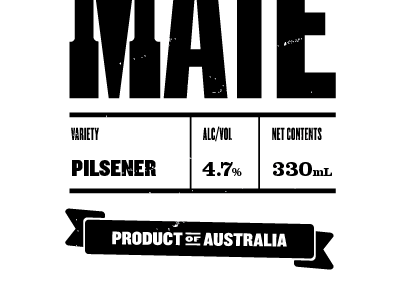 Old Mate Label beer label letterpress vintage woodtype