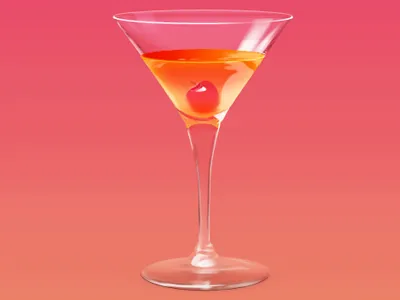 Manhattan drink glass illustration