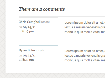 Blog Comments blog comments georgia helvetica neue