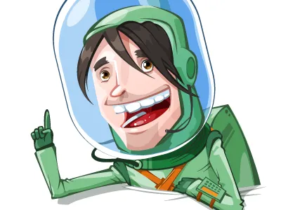 Character for Turbomilk website character spaceman