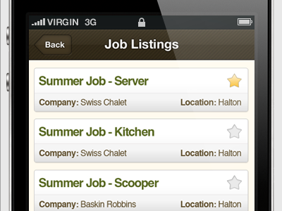 Job Listings iOS UI design ios iphone resim ui