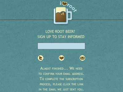 i<3root Sign-up blue brown root beer sign up love
