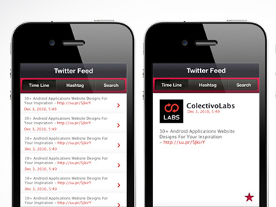 Colectivo App app interface iphone mobile