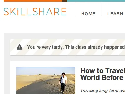Tardy notification orange skillshare teal