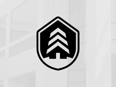 Treehouse 2 building house logo shield tree
