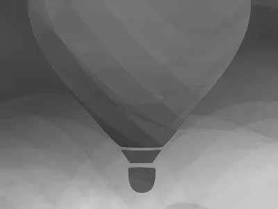 Hot air grayscale hot air balloon illustration