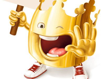 BURGER KING character burger king creeze crown gold