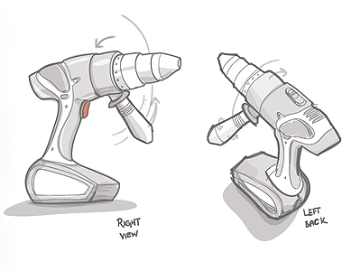 Drill Design, Sketch Ideation drill ideation industrial design sketches