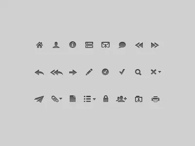 Toolbar glyphs icons