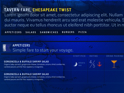 Portside Tavern - Menu maps nautical ratings sailing