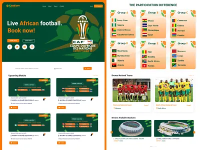 African Cup of Nations - Match Ticket Booking Platform afcon bookingflow design football footballbooking footballtickets ticketbooking ticketingsystem tickets ui uidesign uiux ux uxdesign webdesign