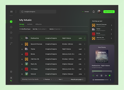 Music web app design ui ux