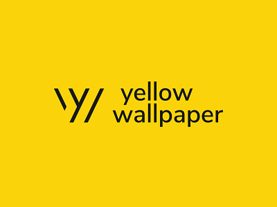 Yellow Wallpaper Logo Design branding geometric lettermark branding graphic design home decor branding logo modern minimalist lettermark poster and prints logo design poster store logo sleek typography vibrant poster store logo yw lettermark branding