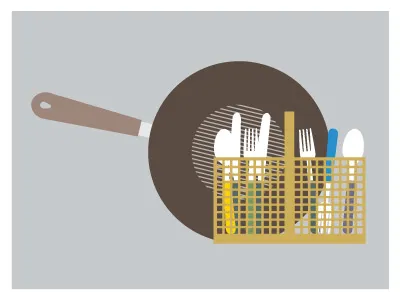 Forks and stuff bookjacket cooking food illustrattion leftloft vector