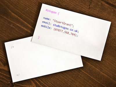 Business Card Concept business card concept developer stugoo