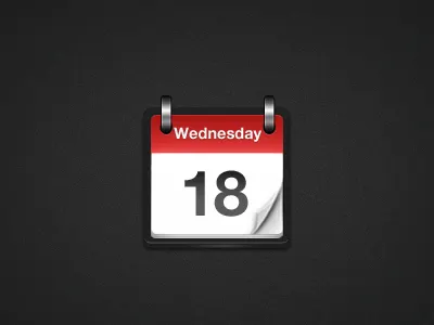 Calendar! black calendar date icon metal photoshop red