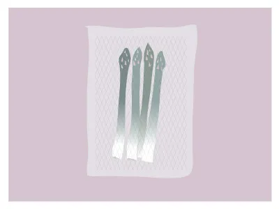 Vacuumed Asparagus bookjacket cooking food illustrattion leftloft vector