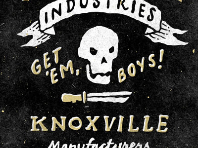 Get 'em, boys! illustration lettering