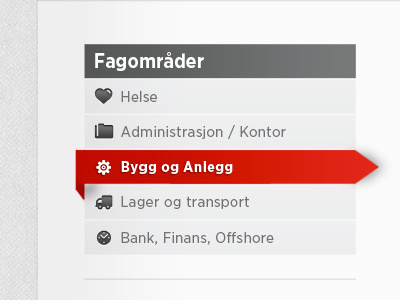 Sidebar menu buttons grey gui icons red web