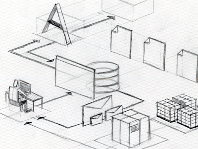 Process Sketch diagram drawing flow graph grid infographic internet process sketch