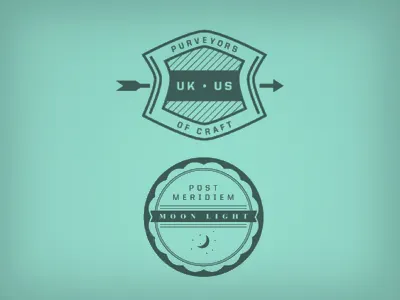 Brand element "stamps" arrow crest mark stamp