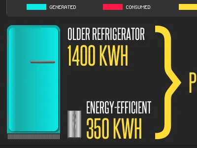 Fridge chart chart energy refrigerator vector