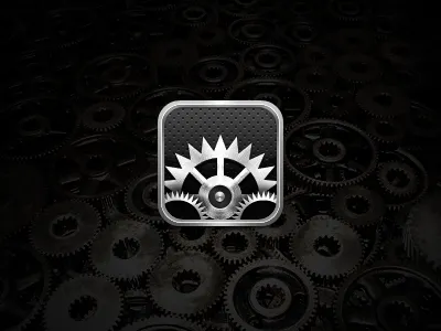 Spinny Things 114 114px cogs gears gradients icon iphone metal metaphor settings texture
