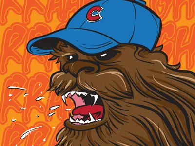 Chewbacca: Cubs Fan cartoon starwars