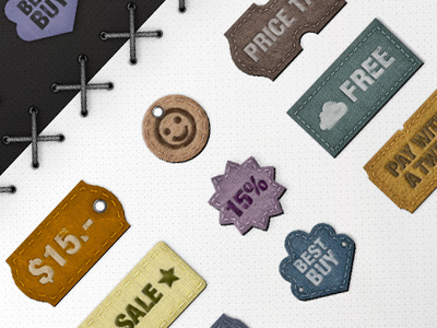 Tags & Badges badges fabric price tags texture vintage
