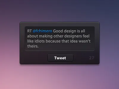 Twitter pop-up app social tweet ui