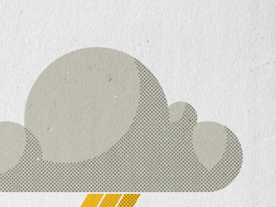 Clouds so swift, the rain won't lift... cloud halftone illustration screen print