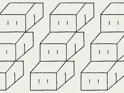 "Human Cells" - Geometric Line Art Illustration of Houses abstract architecture art book building drawing editorial geometric graphic design home house illustration isometric line minimalist modern pattern simplicity suburban symmetry