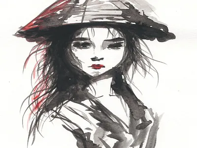 acuarela -boceto acuarela art artist design draw il illustration japon pencil portrait sumi