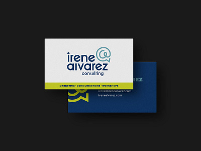 Irene Alvarez Consulting Business Card bold brand business card communication communicatons consulting handout irene alvarez layout logo logo suite marketing neon personal branding workshop