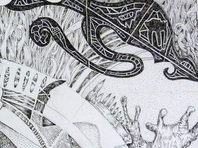 Thanatos (detail) drawing postjam thanatos