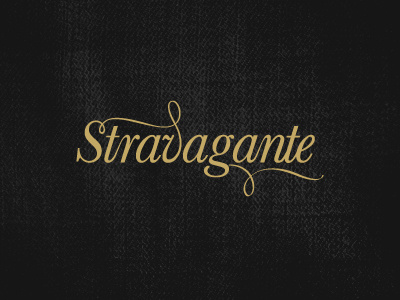 Stravagante logo black gold lettering logo