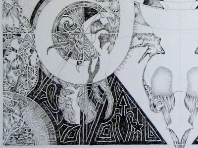Thanatos (detail) drawing postjam thanatos