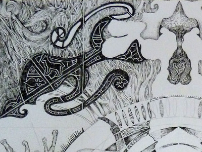 Thanatos (detail) drawing postjam thanatos