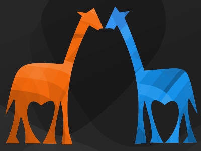 Giraffes blue giraffe orange