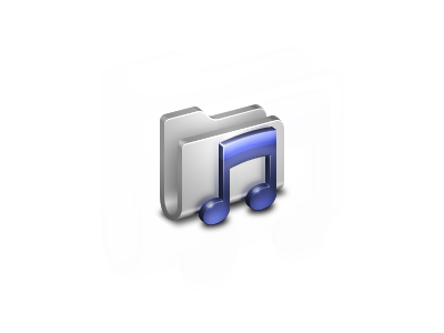 Music aluminum folder folders icon icons metallen music