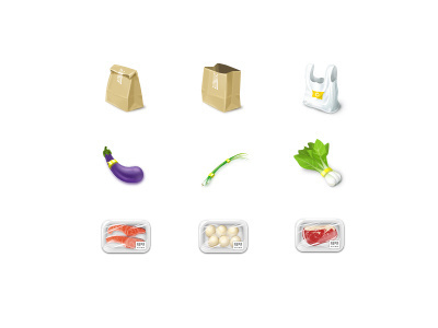 little practice... bag food icon market