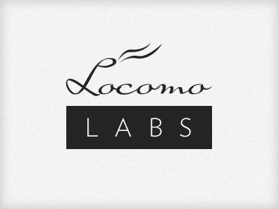 Locomo Steam greyscale locomo labs logo suave script verlag