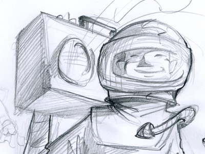 space rawk astronaut helmet illustration music sketch space stereo