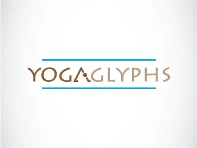YogaGlyphs blue brown logo yoga