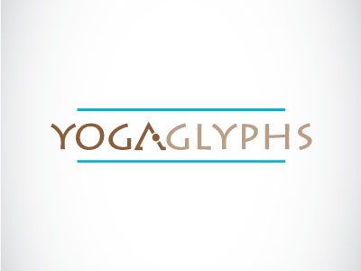 YogaGlyphs blue brown logo yoga