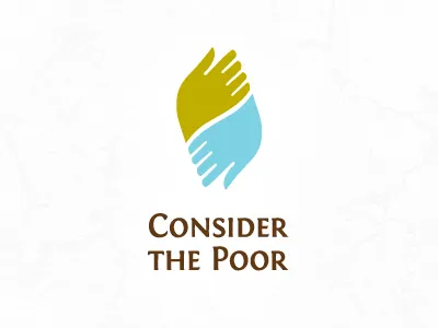 Consider The Poor - Logo Proposal hands logo non profit poor two