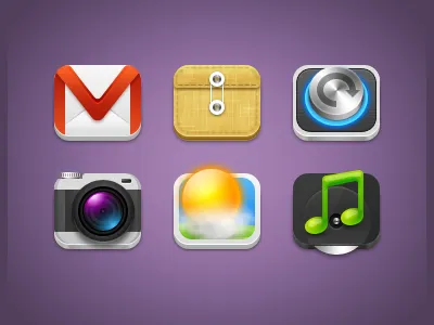GujiGuji backup camera file gmail icon music weather