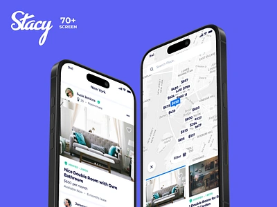 Stacy - Roommate app design illustration ios kit mobile stacy template ui