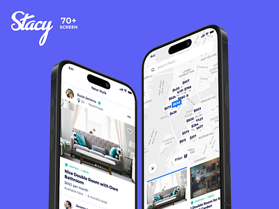 Stacy - Roommate app design illustration ios kit mobile stacy template ui